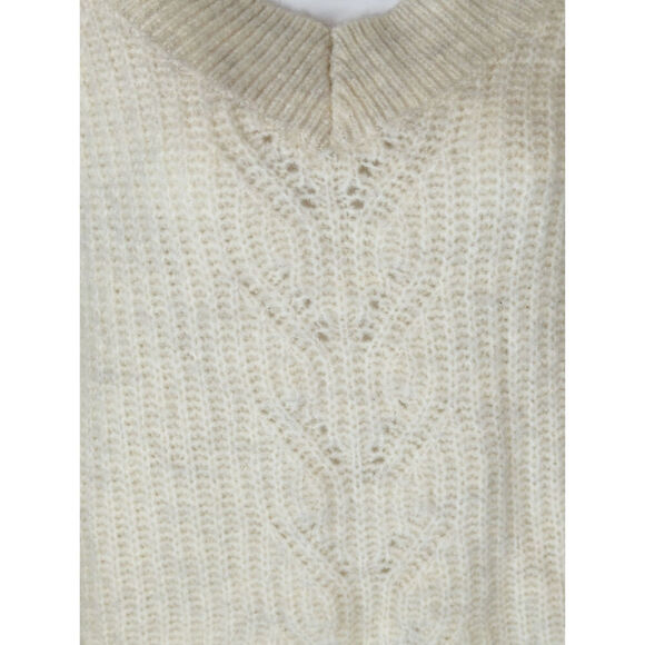 Abercrombie & Fitch Cream Acrylic V-Neck Pullover Sweater Size XS - Picture 3 of 8